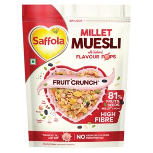 Saffola Millet Muesli with Crunchy Flavour Pops & High Fibre | 650g